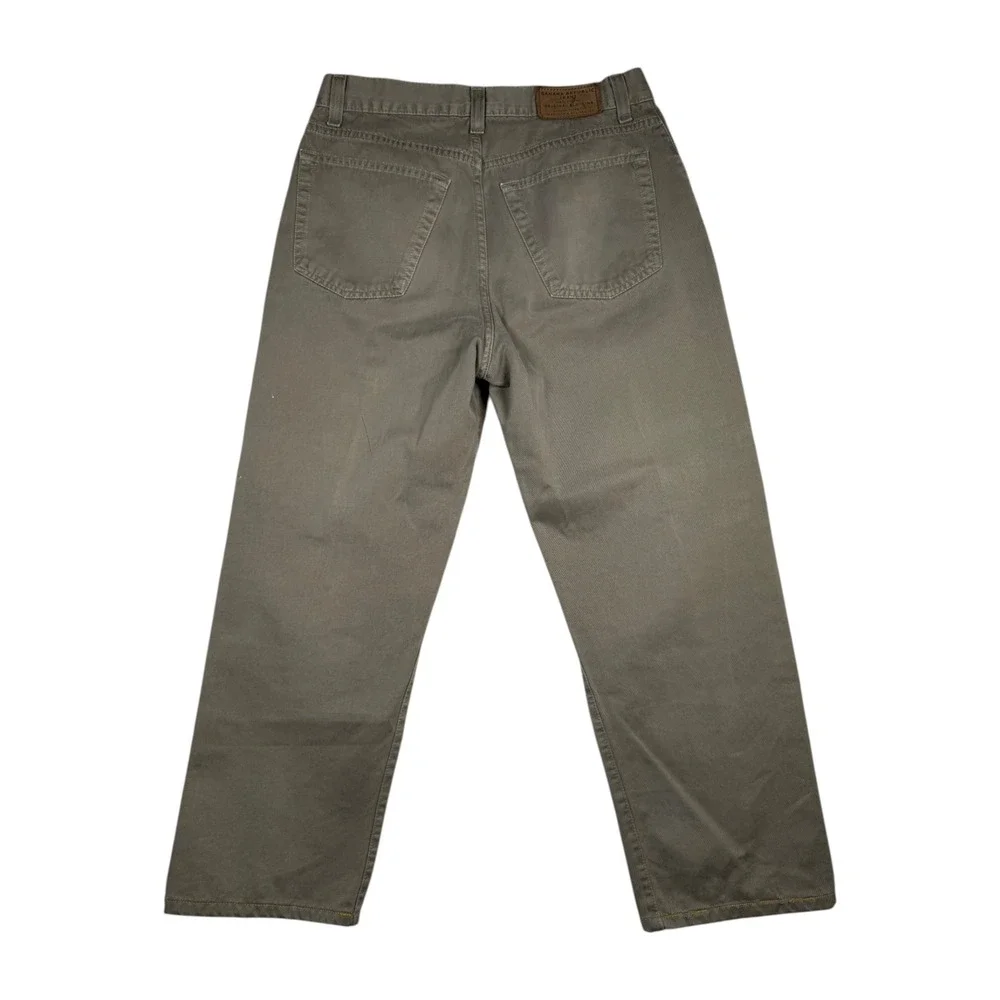 Banana Republic Laredo Mens 33R Olive Drab Cotton Twill Straight Leg Button Fly